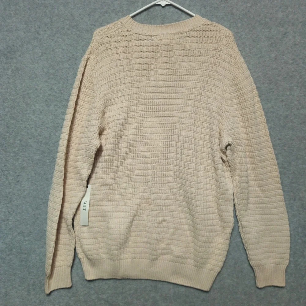 Wilt Cable Knit Sweater Ribbed Texture Mens XL Crewneck Long Sleeve Fisherman